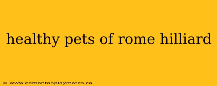 healthy pets of rome hilliard