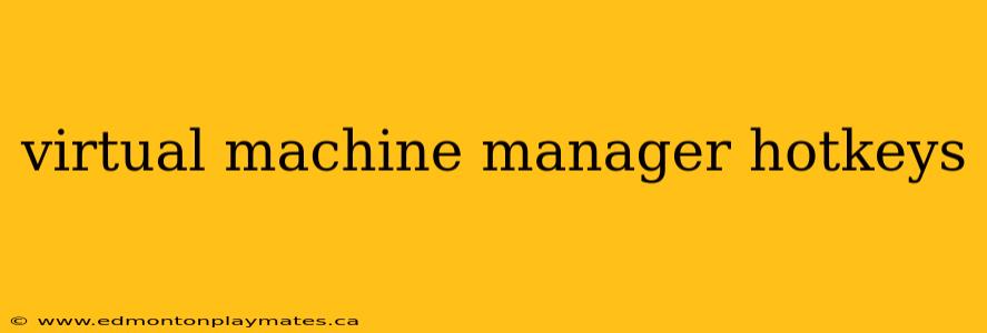 virtual machine manager hotkeys